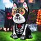 4FT Halloween Inflatables Dia de Los Muertos Dog(4ft Skull Dog)